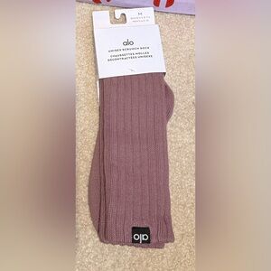 ALO Yoga Smoky Quartz Ribbed Knit Socks